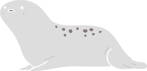 cute flat color style cartoon seal