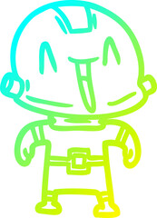 cold gradient line drawing cartoon robot