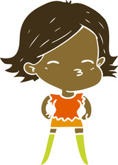flat color style cartoon woman