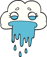 cartoon doodle rain cloud