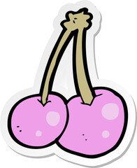 sticker of a cartoon pink cherries