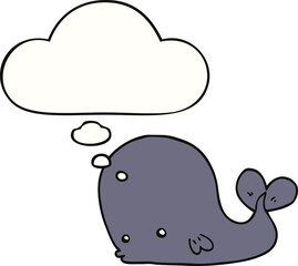 cartoon whale and thought bubble
