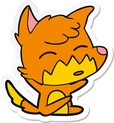 sticker of a cartoon fox