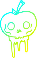 cold gradient line drawing cartoon halloween apple