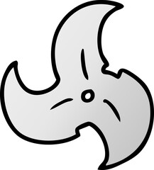 gradient cartoon doodle of a single ninja throwing star