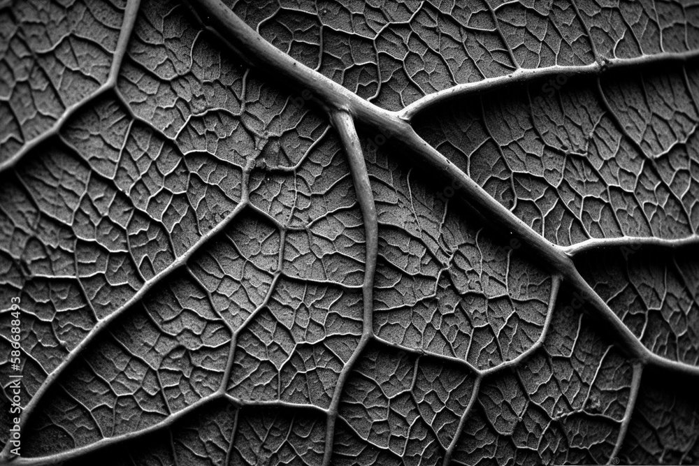 Poster abstract macro leaf patterns monochrome background. high resolution black and white image