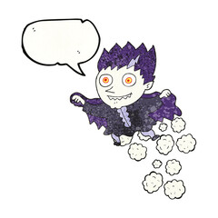 speech bubble textured cartoon vampire