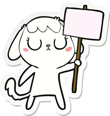 sticker of a cute cartoon dog