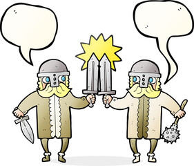 speech bubble cartoon viking warriors