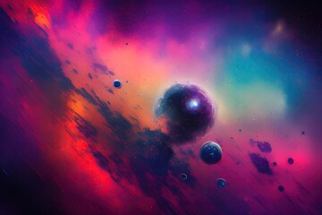 Obraz na płótnie Canvas A Space with galaxies nebulae stars and smoke. Generative AI