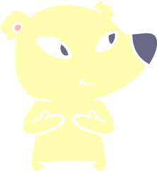 cute flat color style cartoon bear