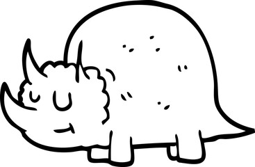 line drawing cartoon prehistoric dinosaur