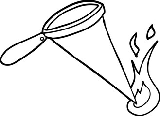 line drawing cartoon magnify glass