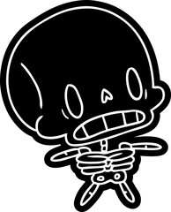 cartoon icon kawaii cute dead skeleton