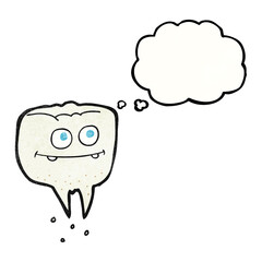 thought bubble textured cartoon tooth