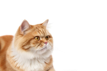 Munchkin Cat On White Background with copy space. Generative AI