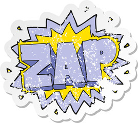 retro distressed sticker of a cartoon zap explosion sign
