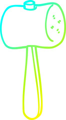 cold gradient line drawing cartoon mallet