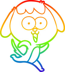 rainbow gradient line drawing cute cartoon dog