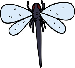 cartoon doodle dragonfly