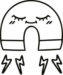 line drawing cartoon magnet
