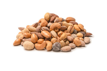  A group of almonds, pistachios, walnuts, macadamia, cashews.