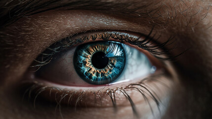 Close-up of an eye of a woman.generative ai