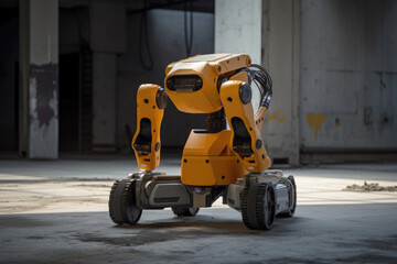 Naklejka na ściany i meble A Robot Designed To Assist With Construction And Engineering, With Advanced Precision And Power. Generative AI