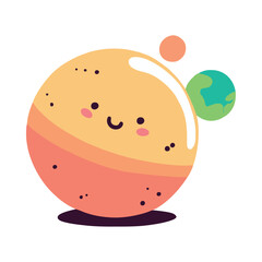 space planets smiling