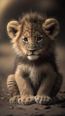 Fototapeta na wymiar Baby tiger, lion, cute, little, sweet, baby, small, animal, pet