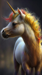 Fototapeta na wymiar Unicorn, beautiful horse, girl, magical unicorn, unique, fairy tale