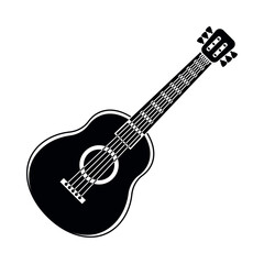 Obraz na płótnie Canvas Iconic silhouette of acoustic guitar