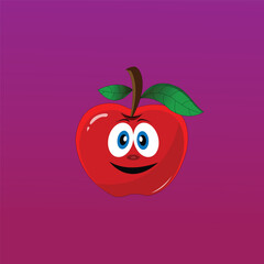 Vintage food poster design with vector apple.