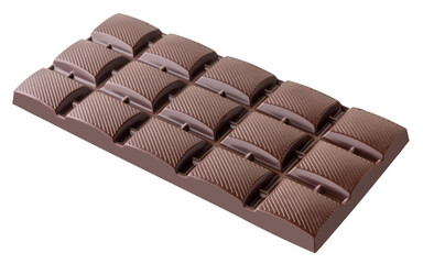 Dark chocolate bar isolated