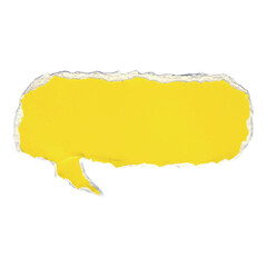 rectangular speech bubbles from torn yellow paper, torn paper for thought communication