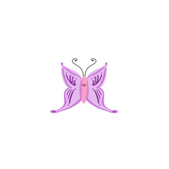 hand illustrated lilac purple butterfly on transparent background