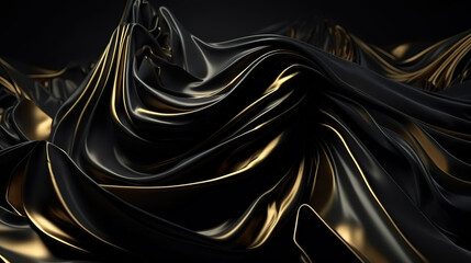 Fototapeta premium 3d render, abstract fashion background with cloth folds. Generative Ai