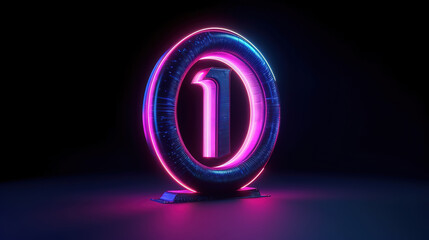 3d render, number one, the best digital symbol. Generative Ai