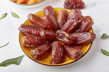 Gluten and sugar free appetizer food, healthy dessert - dates close up