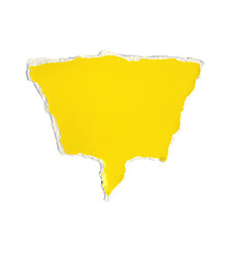 Fototapeta premium rectangular speech bubbles from torn yellow paper, torn paper for thought communication