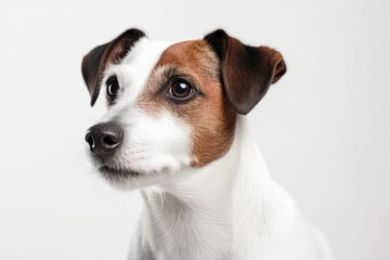 Jack Russell Terrier Dog On White Background. Generative AI