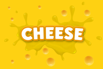 Cheese label eco food poster, banner menu product. Vector illustration.