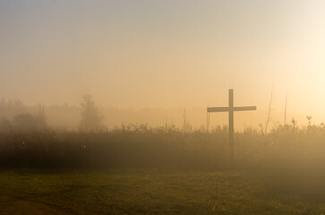 Cross in the fog