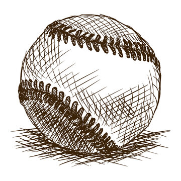 recommend clip art: Baseball ball hand drawn sketch style PNG illustration with transparent background