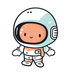 Smiling astronaut with uniform character