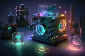 Optics Lab With Lasers And Lenses. Generative AI
