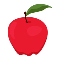 Apple Flat design vector illustration of apple on white background