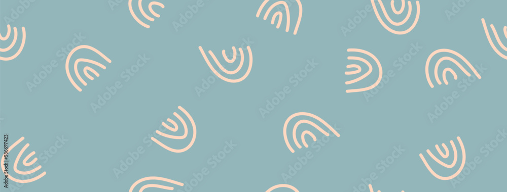 Wall mural seamless pattern with rainbow pattern. gender neutral pattern for textiles, textures and simple back