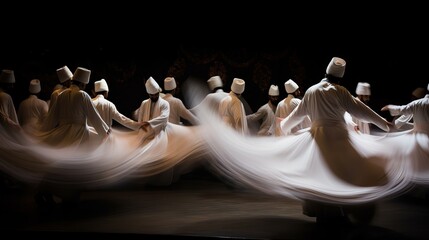 Enchanted Sufi Whirling Dervishes - obrazy, fototapety, plakaty