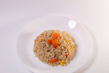Anchovy fried rice for dinner menu during Ramadan. Spicy Anchovy Fried Rice, famous Malaysian food....